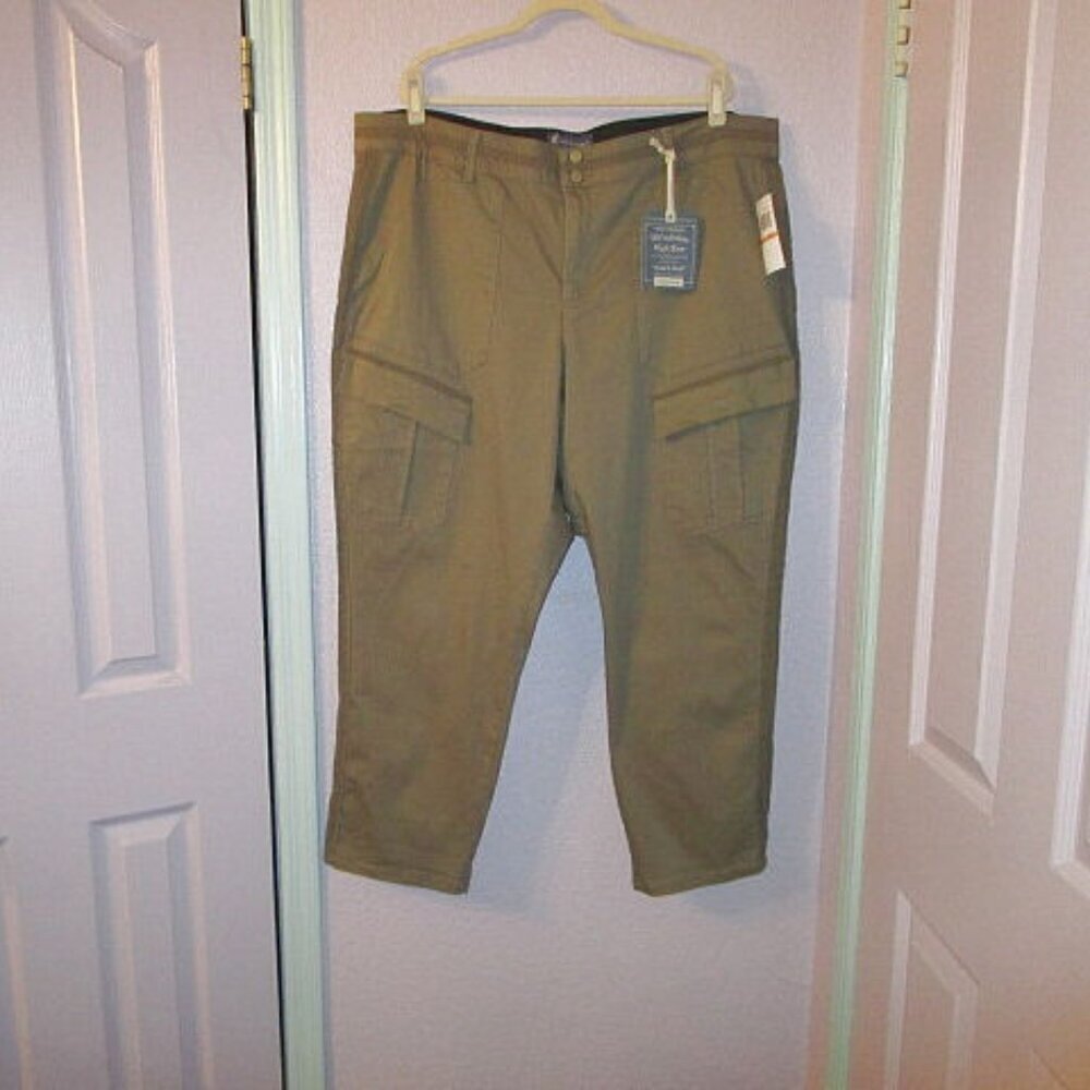 Democracy Ab Solution High Rise Cargo Pants Womens 24W Slimming Stretch Crop NWT